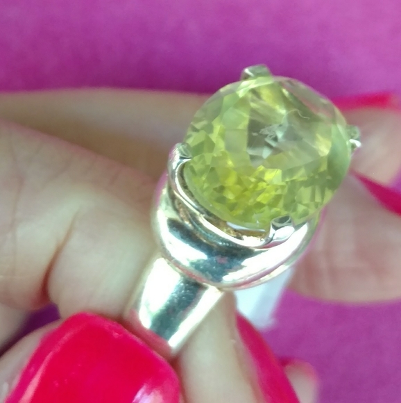 New! Lemon quartz and sterling silver ring - Picture 2 of 4